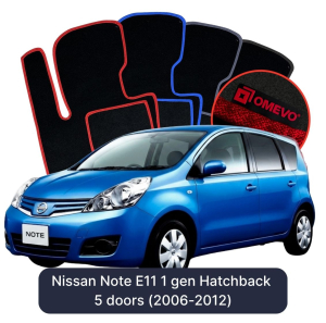 Dywaniki Welurowe OMEVO do Nissan Note E11 1 gen Hatchback 5 drzwi (2006-2012)