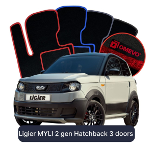 Dywaniki Welurowe OMEVO do Ligier MYLI 2 gen Hatchback 3 drzwi (2024-2026)