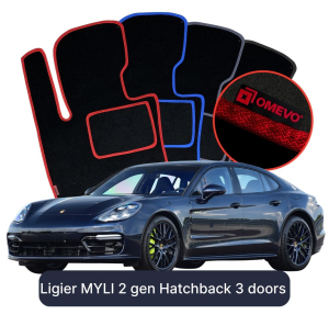 Dywaniki Welurowe OMEVO do Porsche Panamera 4 Edition 10 Jahre 2 gen Liftback (2016-2023)