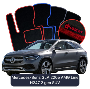 Dywaniki Welurowe OMEVO do Mercedes-Benz GLA 220e AMG Line H247 2 gen SUV (2020-2026)