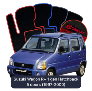 Dywaniki Welurowe OMEVO do Suzuki Wagon R+ 1 gen Hatchback 5 drzwi (1997-2000)
