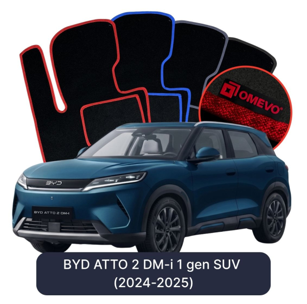 Welurowe Dywaniki samochodowe OMEVO do BYD ATTO2 DM-i 1 gen SUV (2024-2025)