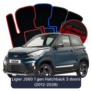 Dywaniki Welurowe OMEVO do Ligier JS60 1 gen Hatchback 3 drzwi (2012-2026)