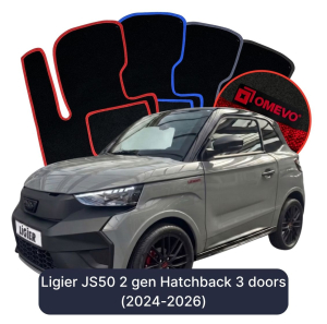 Dywaniki Welurowe OMEVO do Ligier JS50 2 gen Hatchback 3 drzwi (2024-2026)