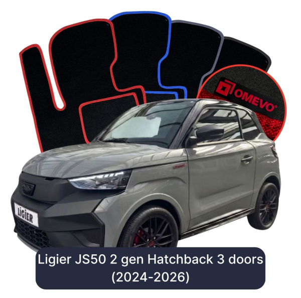 Welurowe Dywaniki samochodowe OMEVO do Ligier JS50 2 gen Hatchback 3 drzwi (2024-2026)