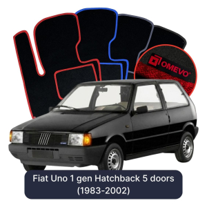 Dywaniki Welurowe OMEVO do Fiat Uno 1 gen Hatchback 5 drzwi (1983-2002)