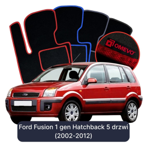 Dywaniki Welurowe OMEVO do Ford Fusion 1 gen Hatchback 5 drzwi (2002-2012)