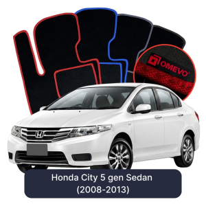 Dywaniki Welurowe OMEVO do Honda City 5 gen Sedan (2008-2013)