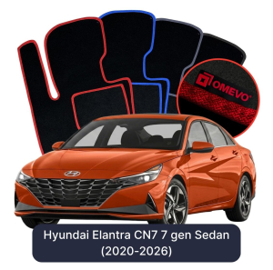Dywaniki Welurowe OMEVO do Hyundai Elantra CN7 7 gen Sedan (2020-2026)