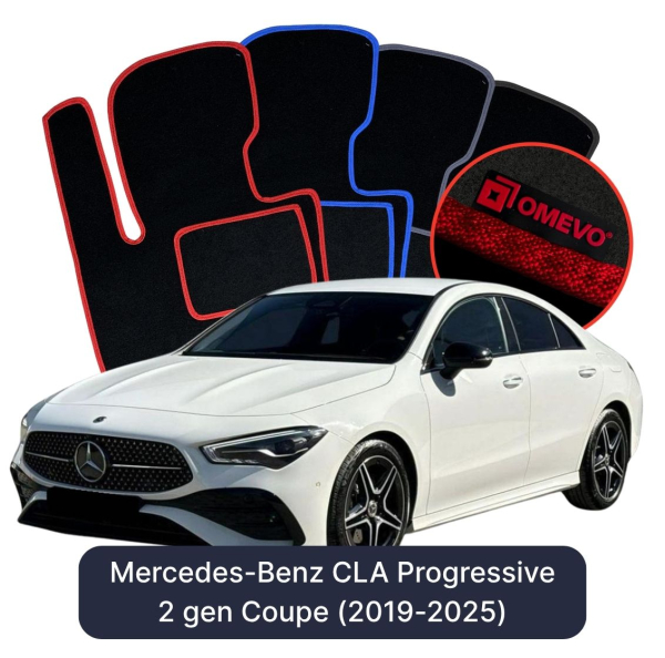 Welurowe Dywaniki samochodowe OMEVO do Mercedes-Benz CLA 
Progressive 2 gen Coupe (2019-2025)