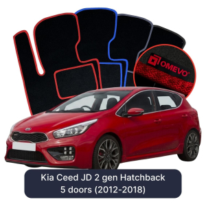 Dywaniki Welurowe OMEVO do Kia Ceed JD 2 gen Hatchback 5 drzwi (2012-2018)
