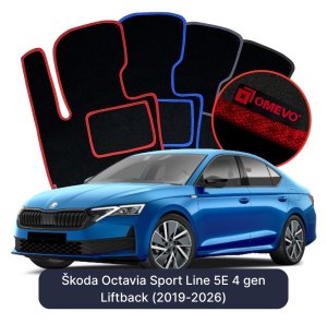 Dywaniki Welurowe OMEVO do Škoda Octavia Sport Line 5E 4 gen Liftback (2019-2026)