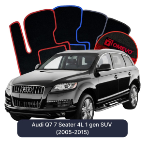 Dywaniki Welurowe OMEVO do Audi Q7 7-osobowy 4L 1 gen SUV (2005-2015)