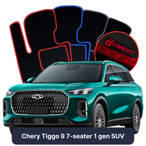 Dywaniki Welurowe OMEVO do Chery Tiggo 9 7-osobowy 1 gen SUV (2023-2026)