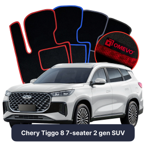 Dywaniki Welurowe OMEVO do Chery Tiggo 8 7-osobowy 2 gen SUV (2022-2026)