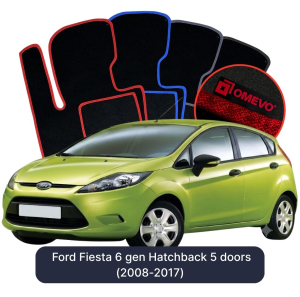 Dywaniki Welurowe OMEVO do Ford Fiesta 6 gen Hatchback 5 drzwi (2008-2017)