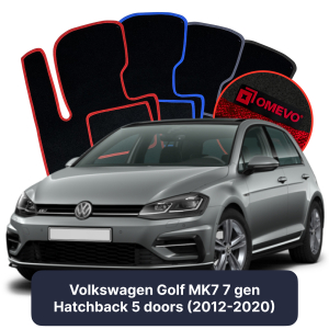 Dywaniki Welurowe OMEVO do Volkswagen Golf MK7 7 gen Hatchback 5 drzwi (2012-2020)
