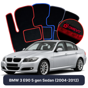 Dywaniki Welurowe OMEVO do BMW 3 E90 5 gen Sedan (2004-2012)