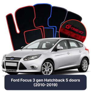 Dywaniki Welurowe OMEVO do Ford Focus 3 gen Hatchback 5 drzwi (2010-2019)