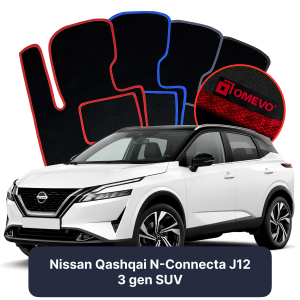 Dywaniki Welurowe OMEVO do Nissan Qashqai N-Connecta J12 3 gen SUV (2021-2026)