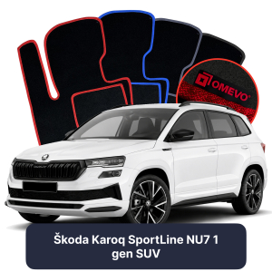 Dywaniki Welurowe OMEVO do Škoda Karoq SportLine NU7 1 gen SUV (2017-2026)