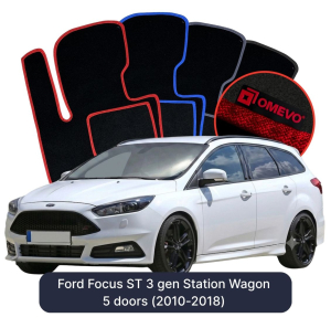 Dywaniki Welurowe OMEVO do Ford Focus ST 3 gen Kombi 5 drzwi (2010-2018)