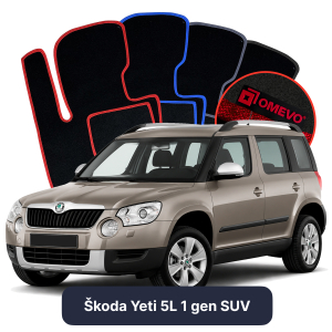 Dywaniki Welurowe OMEVO do Škoda Yeti 5L 1 gen SUV (2009-2017)