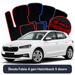 Dywaniki Welurowe OMEVO do Škoda Fabia 4 gen Hatchback 5 drzwi (2021-2026)