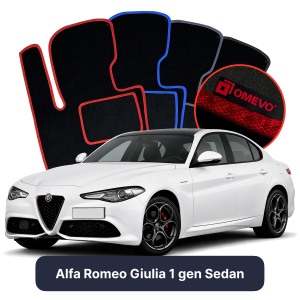 Dywaniki Welurowe OMEVO do Alfa Romeo Giulia 1 gen Sedan (2016-2026)