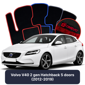 Dywaniki Welurowe OMEVO do Volvo V40 2 gen Hatchback 5 drzwi (2012-2019)