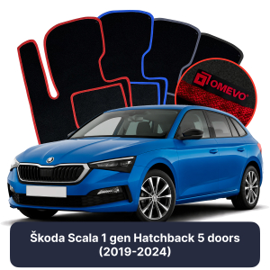 Dywaniki Welurowe OMEVO do Škoda Scala 1 gen Hatchback 5 drzwi (2019-2024)