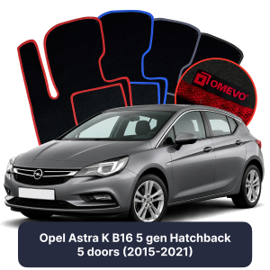 Dywaniki Welurowe OMEVO do Opel Astra K B16 5 gen Hatchback 5 drzwi (2015-2021)
