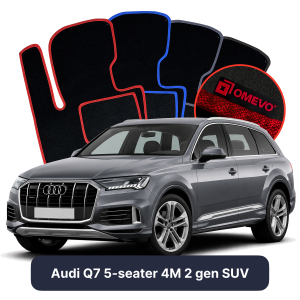 Dywaniki Welurowe OMEVO do Audi Q7 5-osobowy 4M 2 gen SUV (2015-2026)