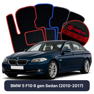 Dywaniki Welurowe OMEVO do BMW 5 F10 6 gen Sedan (2010-2017)