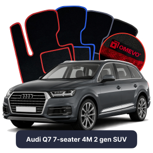 Dywaniki Welurowe OMEVO do Audi Q7 7-osobowy 4M 2 gen SUV (2015-2026)