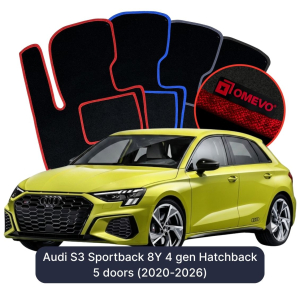 Dywaniki Welurowe OMEVO do Audi S3 Sportback 8Y 4 gen Hatchback 5 drzwi (2020-2026)