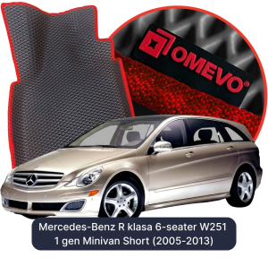 OMEVO 5D Pro EVA Dywaniki do Mercedes-Benz R klasa 6-osobowy W251 1 gen Minivan Short (2005-2013)