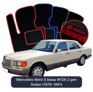 Dywaniki Welurowe OMEVO do Mercedes-Benz S klasa W126 2 gen Sedan (1979-1991)