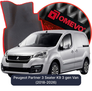 OMEVO 5D Pro EVA Dywaniki do Peugeot Partner 3-osobowy K9 3 gen Furgon (2018-2026)