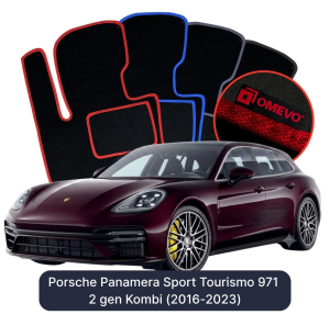 Dywaniki Welurowe OMEVO do Porsche Panamera Sport Tourismo 971 2 gen Kombi (2016-2023)
