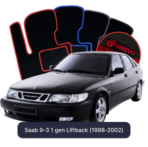 Dywaniki Welurowe OMEVO do Saab 9-3 1 gen Liftback (1998-2002)
