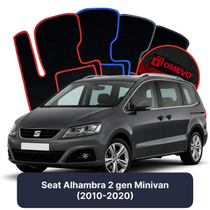 Dywaniki Welurowe OMEVO do Seat Alhambra 2 gen Minivan (2010-2020)