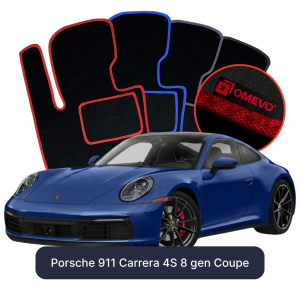 Dywaniki Welurowe OMEVO do Porsche 911 Carrera 4S 8 gen Coupe (2019-2026)