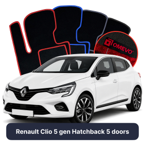 Dywaniki Welurowe OMEVO do Renault Clio 5 gen Hatchback 5 drzwi (2019-2026)