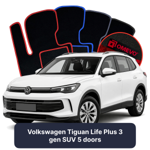Dywaniki Welurowe OMEVO do Volkswagen Tiguan Life Plus 3 gen SUV 5 drzwi (2023-2026)
