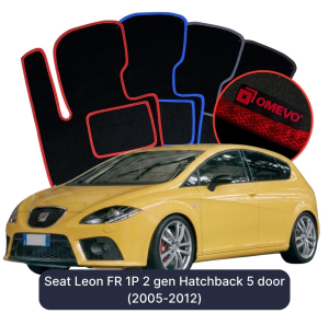 Dywaniki Welurowe OMEVO do Seat Leon FR 1P 2 gen Hatchback 5 drzwi (2005-2012)
