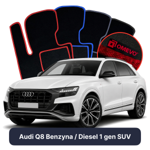 Dywaniki Welurowe OMEVO do Audi Q8 Benzyna / Diesel 1 gen SUV (2018-2026)