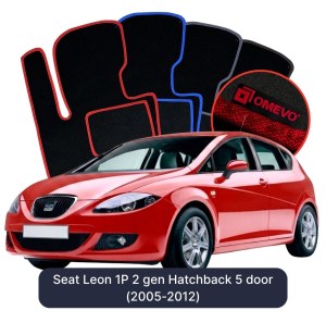 Dywaniki Welurowe OMEVO do Seat Leon 1P 2 gen Hatchback 5 drzwi (2005-2012)