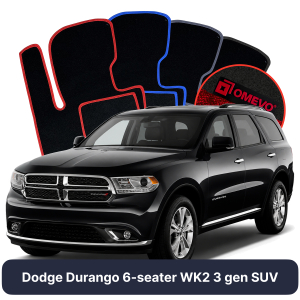 Dywaniki Welurowe OMEVO do Dodge Durango 6-osobowy WK2 3 gen SUV (2010-2026)