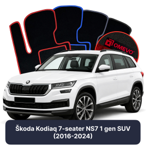 Dywaniki Welurowe OMEVO do Škoda Kodiaq 7-osobowy NS7 1 gen SUV (2016-2024)